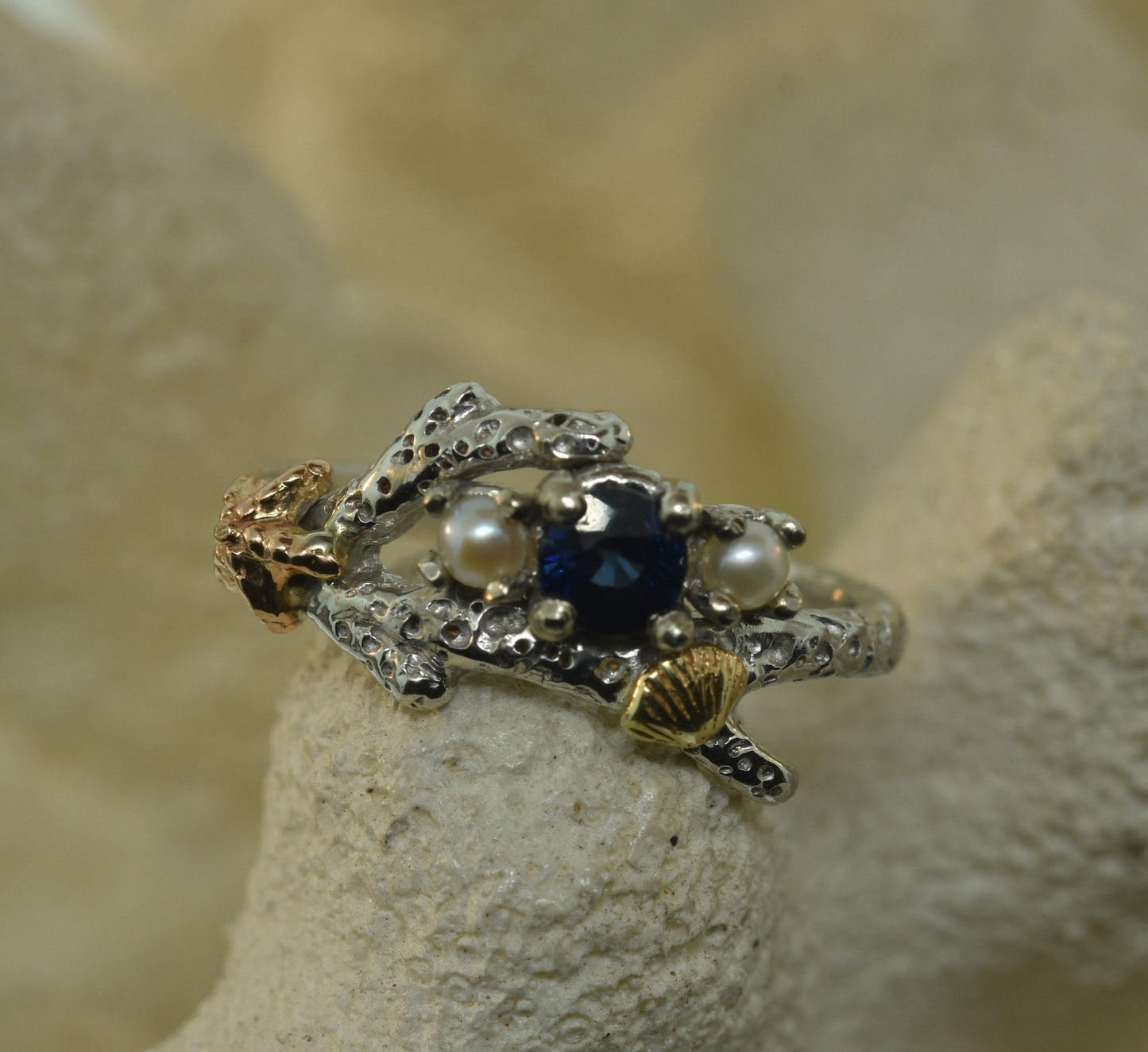 Sapphire Starfish Ring