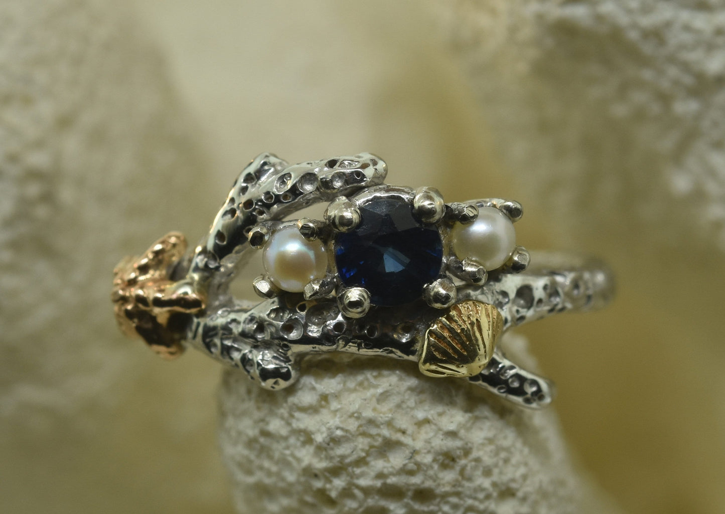 Sapphire Starfish Ring