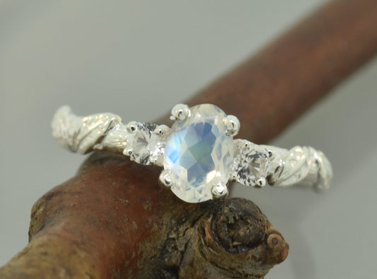 Cascading Leaf with Moonstone