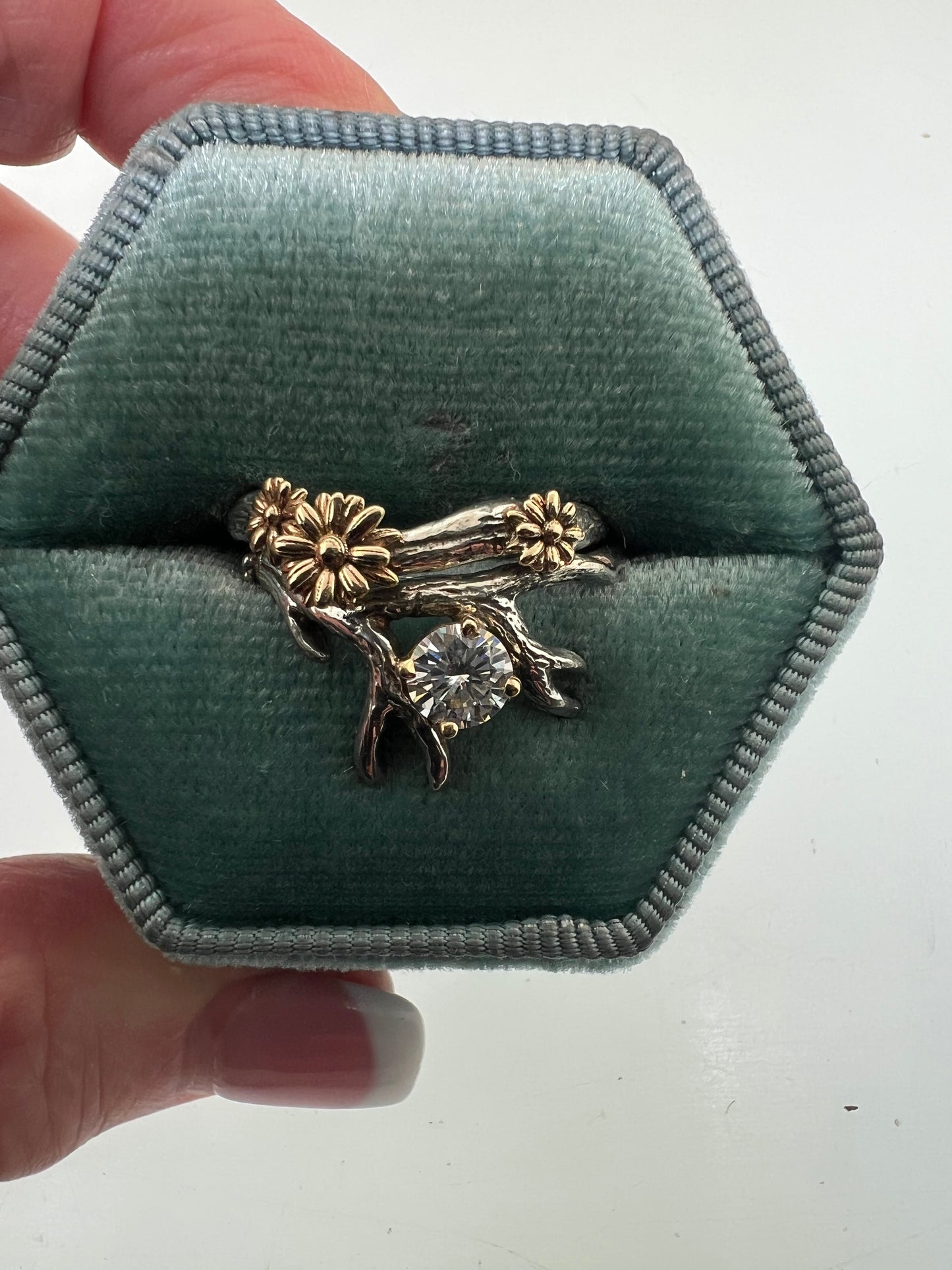 The Debra Sunflowers with moissanite