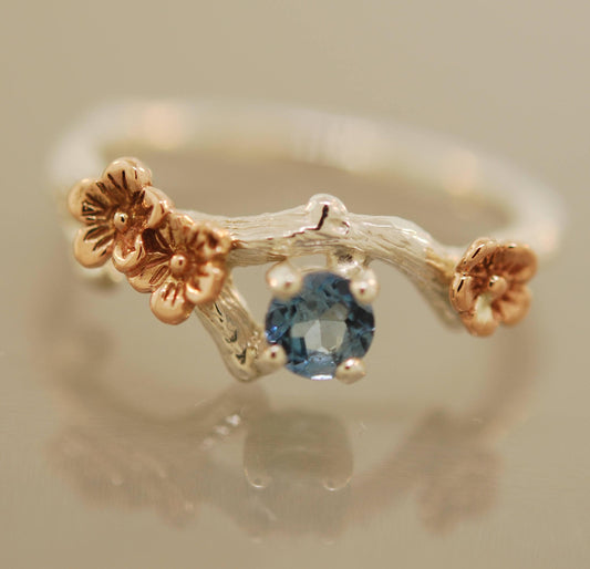 The Debra with Aquamarine and Rose Gold 2