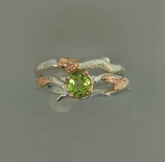 Cherish Peridot and Acorn Ring Set