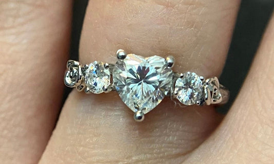 Heart with Rose Accents Engagement twig ring