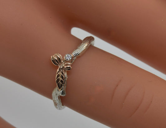 Cherry Bud blossom with diamond