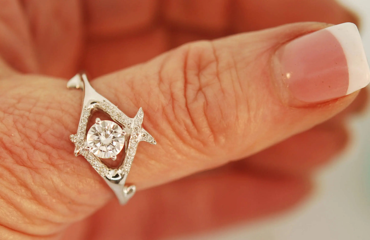 riss Cross Antler Ring with Lab Grown Diamonds Original Design · Handcrafted in the USA